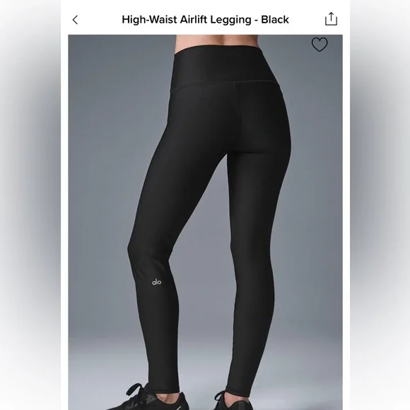 ALO Yoga High Waist Airlift Black Leggings Size Small - Picture 2 of 5
